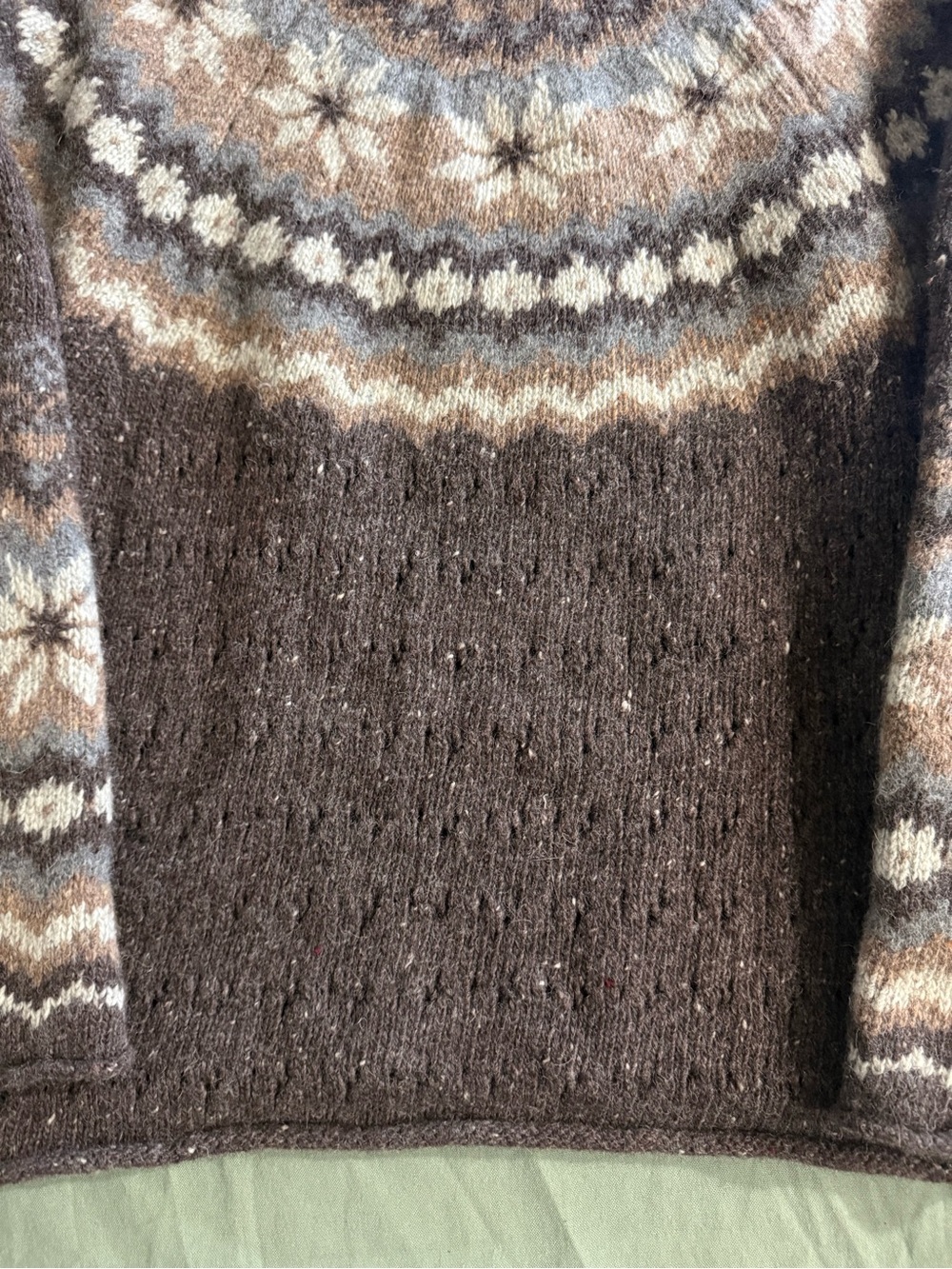 Women's Rafaella Vintage 90's Pattern Wool Pullover Sweater L - Picture 2 of 9
